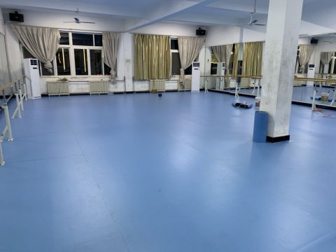 山东济南大学泉城学院舞蹈室小丑地胶安装案例
